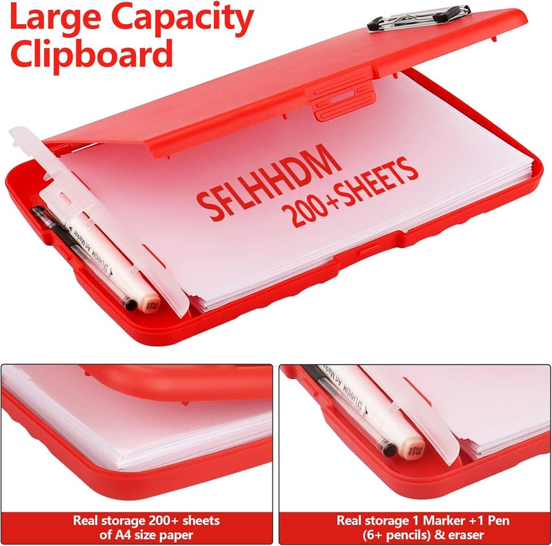SFLHHDM Clipboard with Storage, Clip Boards 8.5x11, Plastic Clipboards with Pen Holder, Clip Board with Storage Compartments, Nurse Clipboard with Storage for Classroom, Student, Teacher - Image 2